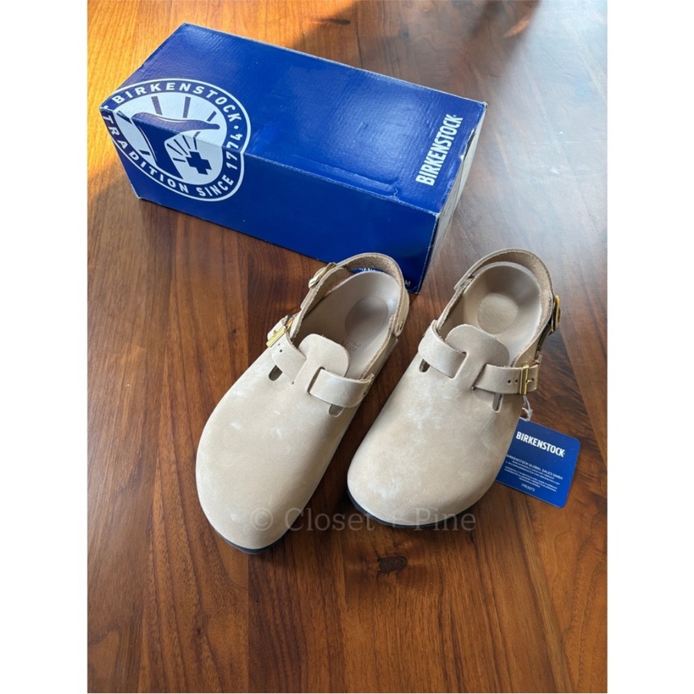 Birkenstock Tokio Hex Clog Sandcastle Size 38 NWT Nubuck Leather Tan 7 7.5